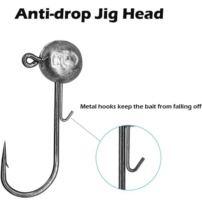 50 têtes plombées jig pêche leurres ronds pour montages Ned Rig truite perche brochet