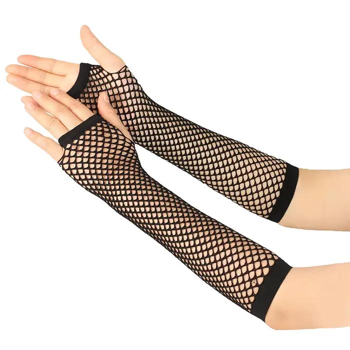 Gants filet pêche résille femme doigts nus pour pêche estivale et protection solaire bras
