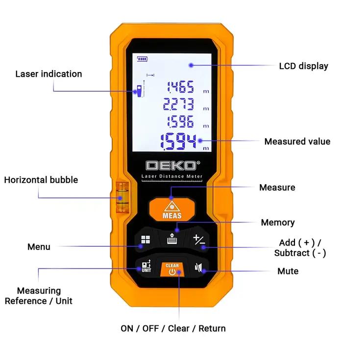 Télémètre laser DEKO DKLD05 mini 40M à 100M - Outil compact pour pêche précise