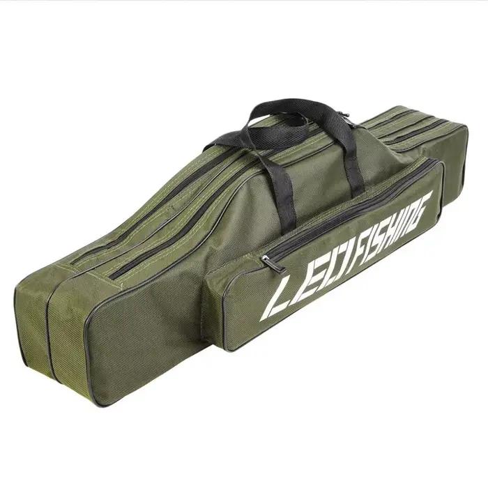 Sac pliable double couche 600D Oxford pour cannes de pêche mer - 0.8m à 1.5m grande capacité