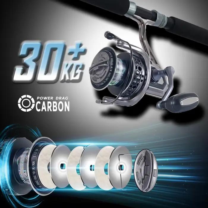 Moulinet spinning MBLN 8000-12000 série frein 30Kg max bobine et manivelle alliage pêche mer