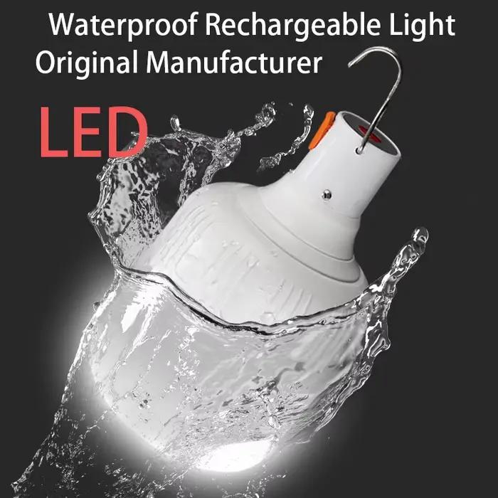 Lampe LED rechargeable USB 60W portable pour camping, pêche de nuit et éclairage d'urgence LT014