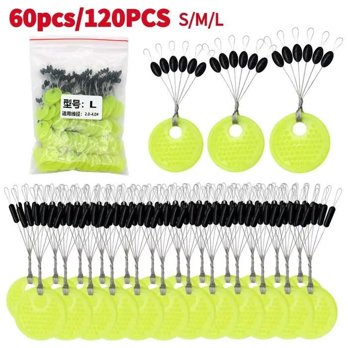 60/120 pièces stops flotteurs caoutchouc pêche carpe - Ovale noir pour pêche à l'anglaise et mouche