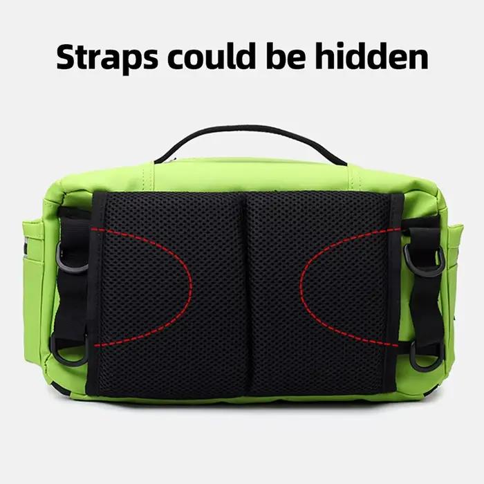 Sac banane pêche multi-poches grand format pour leurres et accessoires de pêche sportive extérieure