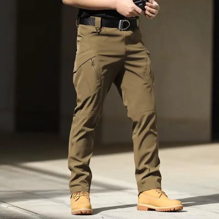 Pantalon militaire tactique ville homme - Imperméable résistant - Entraînement pêche multi-poches