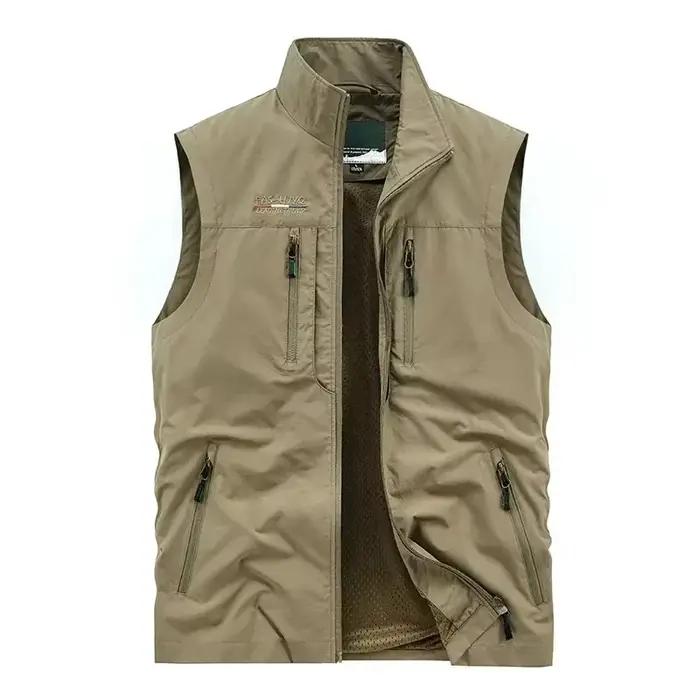 Veste cargo sans manches pêche chasse randonnée 2024 homme photographe camping vêtements travail