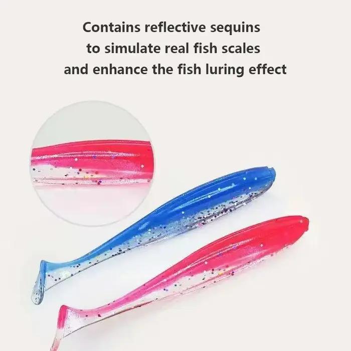 Leurre souple silicone 50 pièces pour brochet et perche, leurre vibrant avec tête plombée pour pêche hivernale