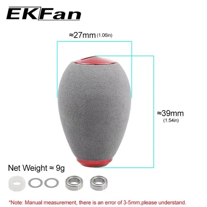 Poignée de moulinet pêche EVA grise EKFan pour roulements 7x4x2.5mm casting et spinning