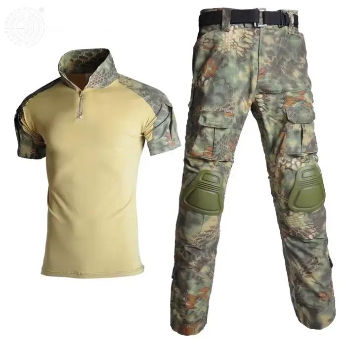 Tenue de camouflage tactique complète avec coudières et genouillères pour pêche, chasse et randonnée