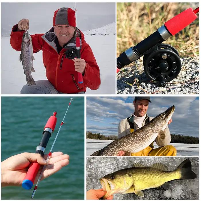 Canne à pêche sur glace Sougayilang 63cm 2 sections ultra légère - Équipement hiver portable