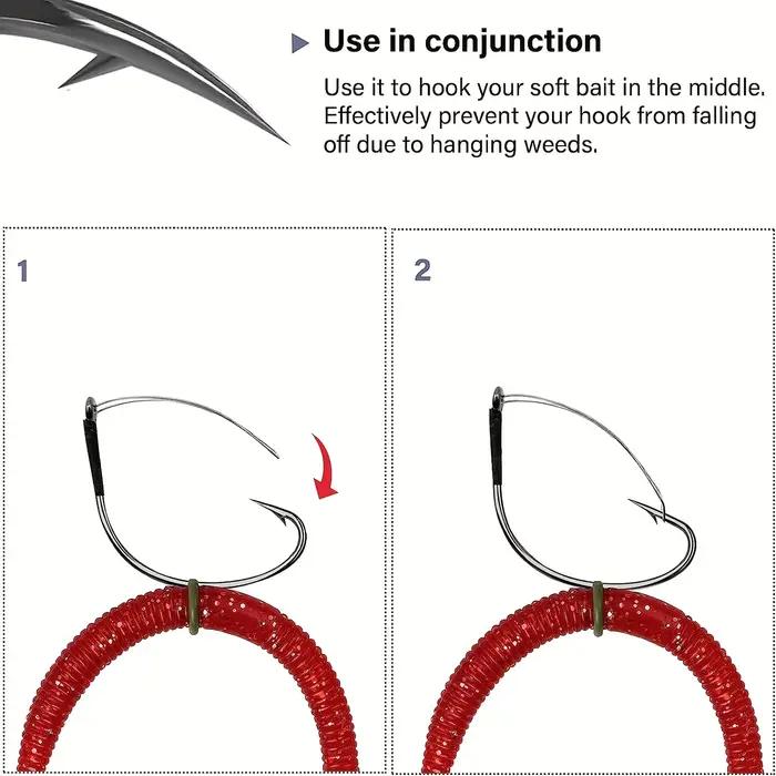 20 hameçons weedless YOTO pour montage wacky worm - Hameçons larges sans accrocs pour leurres souples