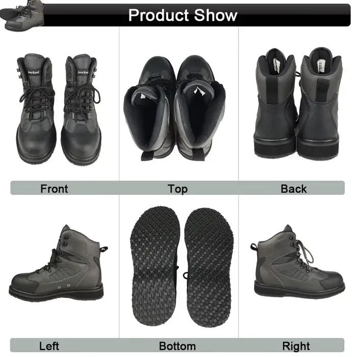 Chaussures de pêche en caoutchouc ou semelle feutre - Bottes de chasse et pêche en rivière antidérapantes