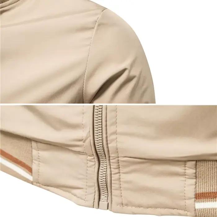 Bomber de pêche noir pour homme - Veste baseball slim fit printemps été automne qualité premium