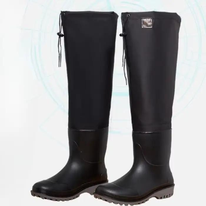 Bottes de pêche imperméables résistantes à lacets pour hommes - Design large bout des orteils et économique
