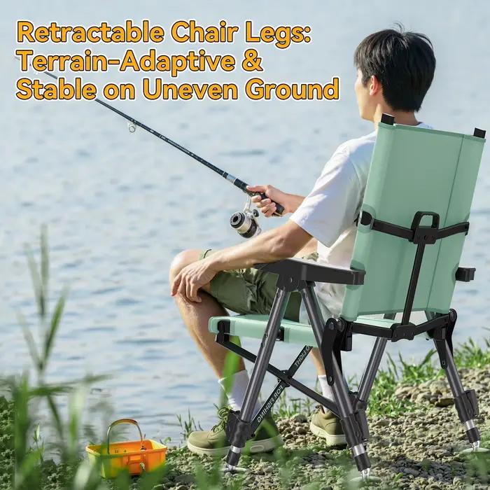 Nouvelle chaise de pêche pliante réglable - Dossier ajustable et pieds télescopiques terrains variés