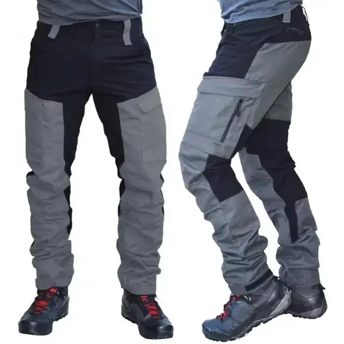 Pantalon cargo slim printemps homme - Multi-poches patchwork - Pêche camping sport outdoor