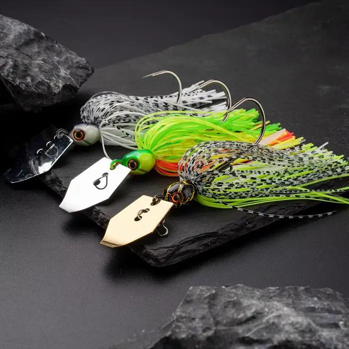Leurre de pêche spinnerbait chatterbait avec lame dansante, leurre vibrant de 7g à 21g pour carnassiers