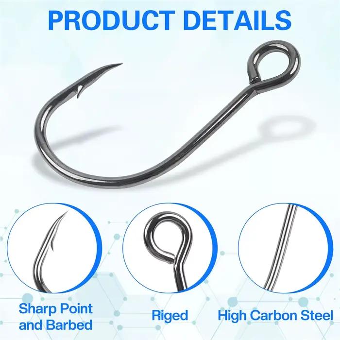 Hameçons à œil unique 60 pièces pour leurres spinner - pêche au bar et truite avec accroche optimale