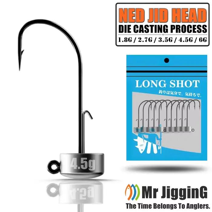 Têtes plombées Ned Rig 10 pièces Mr JigginG 1.8g à 6g - Hameçons pour leurres souples bass et truite