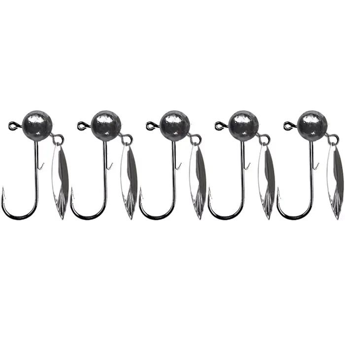 Lot de 5 hameçons plombés anti-herbe 3.5g 5g 7g 10g pour pêche aux leurres souples