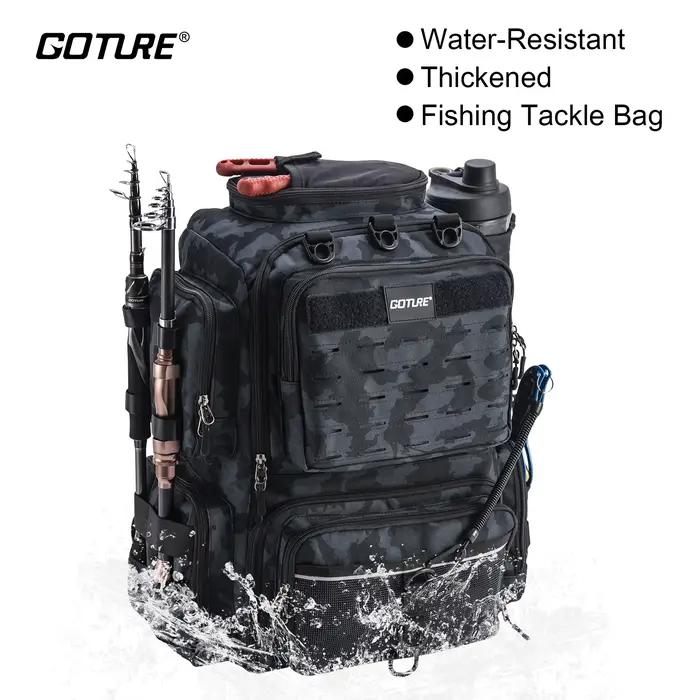 Sac à dos de pêche waterproof léger avec porte-canne - Rangement ajustable pour matériel de pêche
