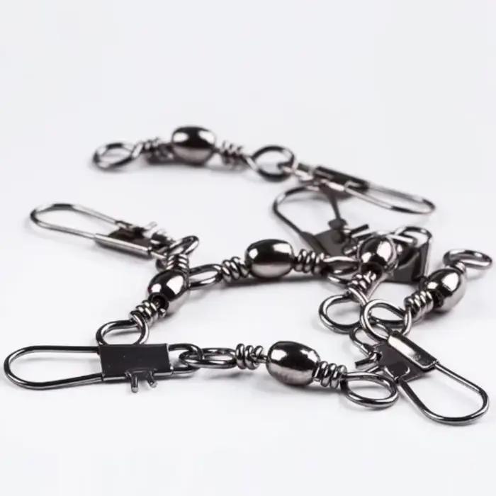 Lot de 100 émerillons à roulement à billes avec clip Fastlock pour la pêche, accessoires de pêche résistants