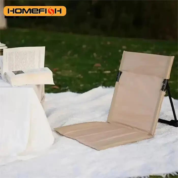 Chaise pliante camping avec dossier et coussin - Siège confortable pour jardin, plage et pêche