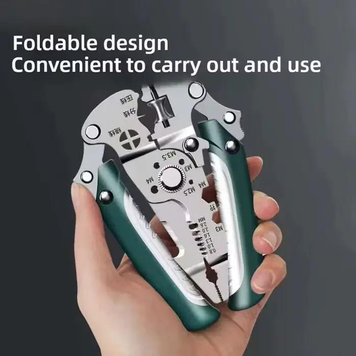 Pince multifonction pliable électricien dénudage coupe câble sertissage outil plomberie compact