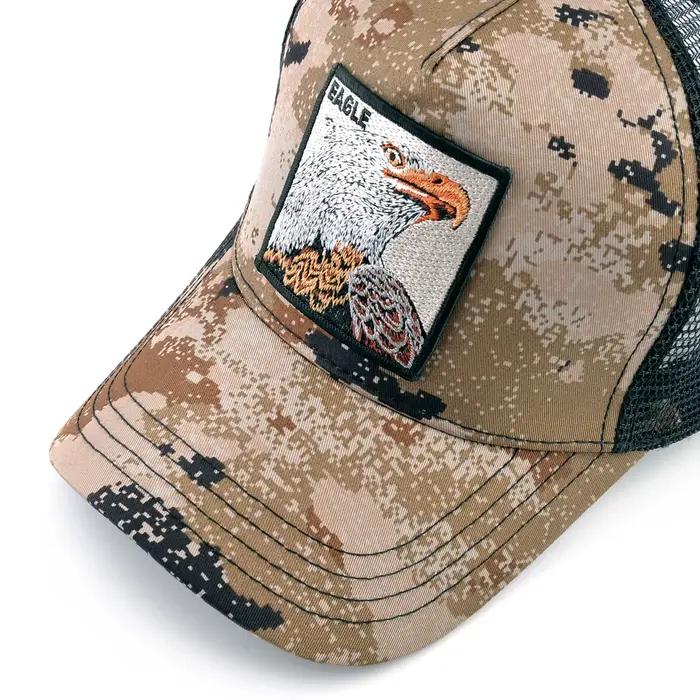 Casquette camouflage aigle brodé pêche - Chapeau snapback 4 saisons pour pêche mode