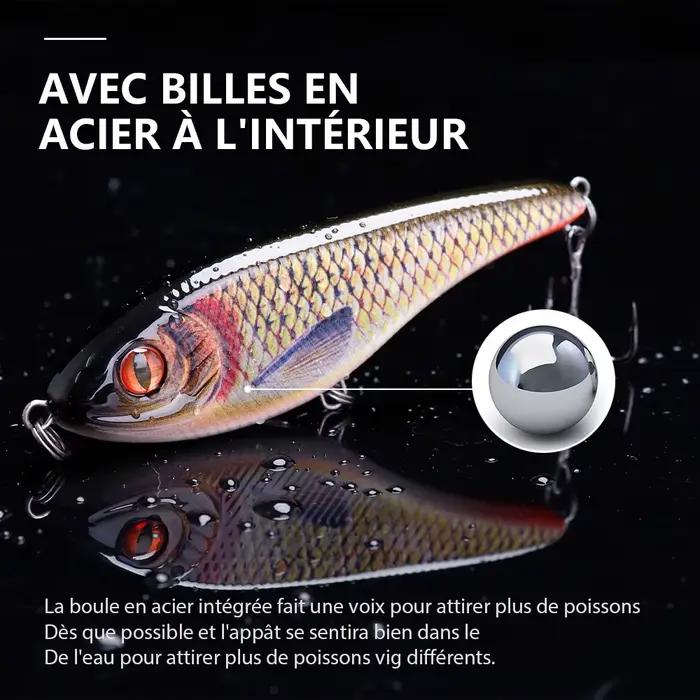 Leurre jerkbait 21g 9cm TREHOOK vibreur coulant - Wobbleur pour brochet avec système sonore