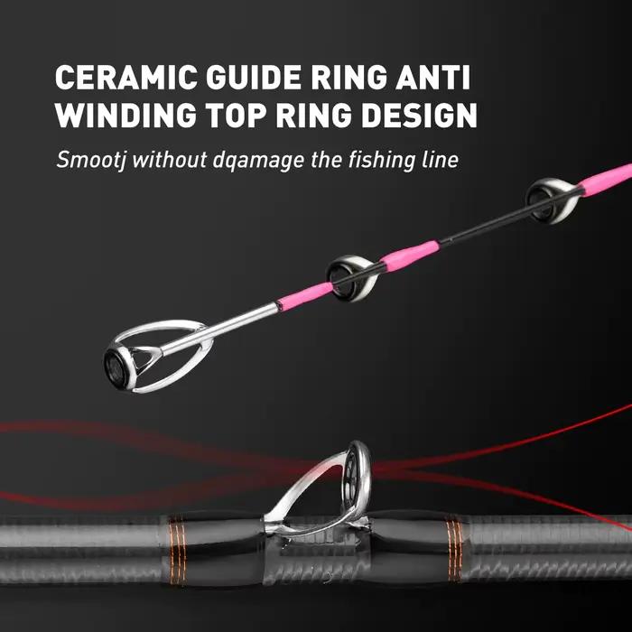 Canne Johncoo 1.5m pointe titane 43g légère pour pêche à la seiche en bateau - Canne casting Oscart air