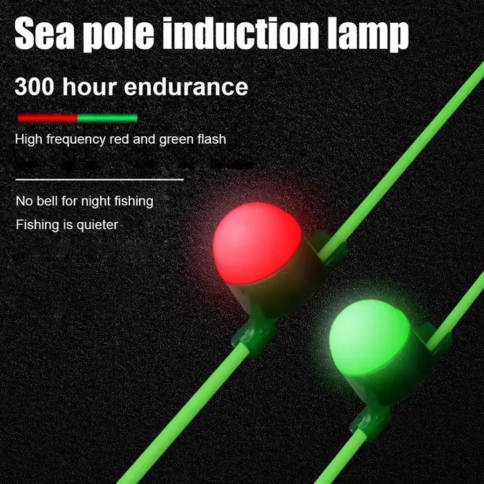 Alarme de touche LED 1-5 pièces pour pêche de nuit - Détecteur de pointe de canne résistant à la compression