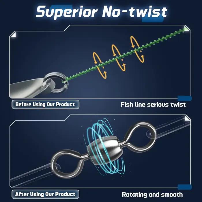 Lot de 50 à 200 émerillons Crane pêche en mer, acier inoxydable et laiton, connecteur ligne hameçon résistant
