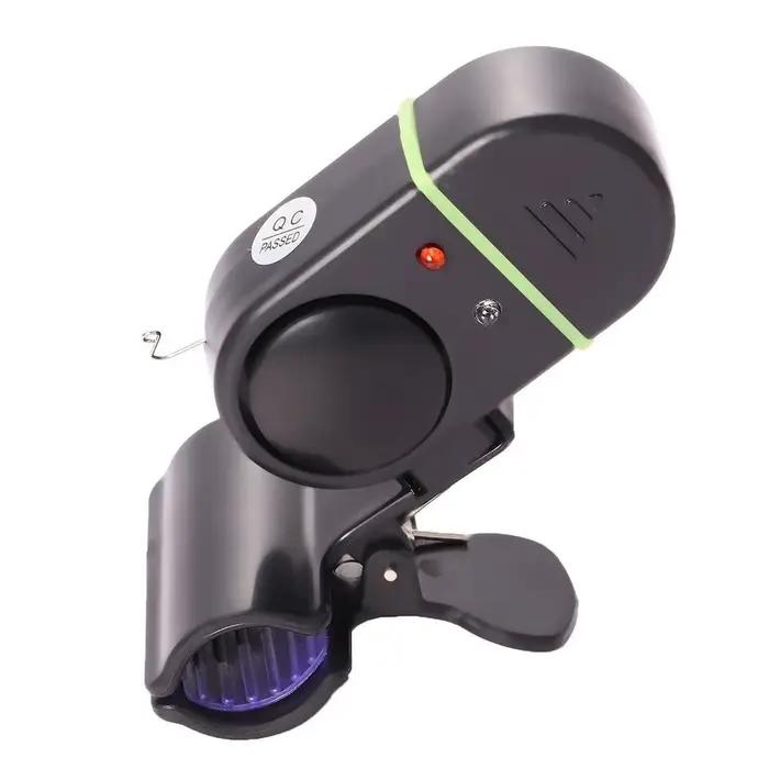 Alerte de touche pêche avec sonnerie et LED clip sur canne, buzzer extérieur pour carnassiers