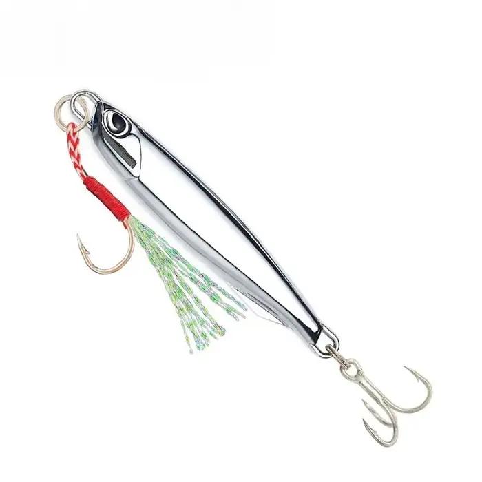10 leurres métal jig 30g/40g argentés - Appâts mer et eau salée pour bar et carnassiers marins