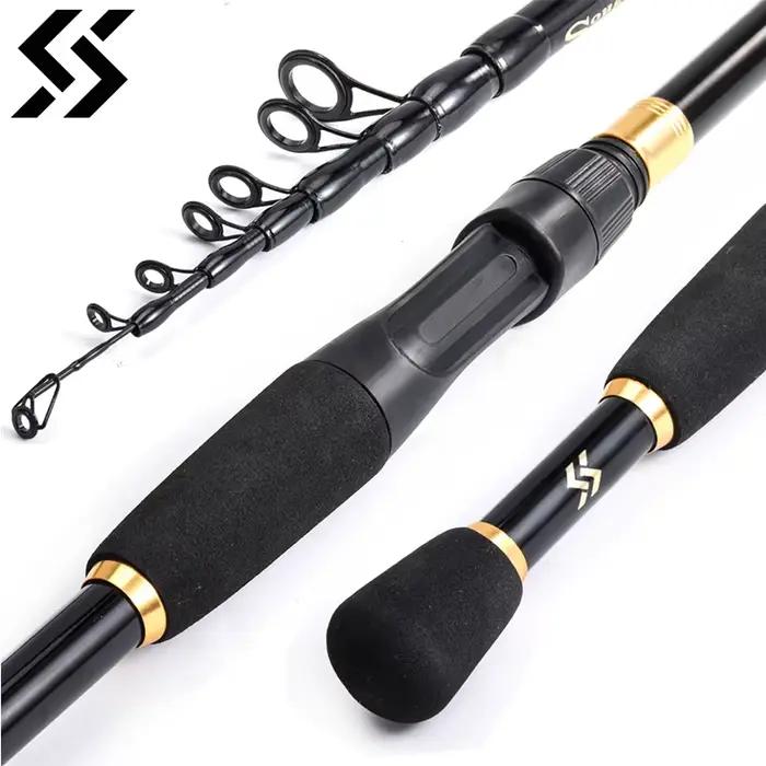 Canne télescopique Sougayilang ultra légère 1.8-2.4m spinning casting carbone leurres 10-30g transport facile