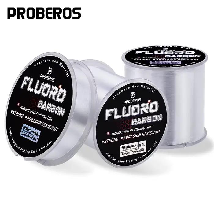 PROBEROS fluorocarbone 300/500m - Fil nylon fibre carbone souple leader coulée pêche mouche