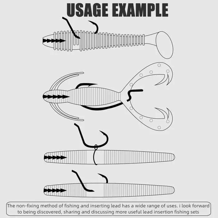 Plombs d'insert pour pêche au leurre souple 10 pièces plomb de qualité pour pêche en eau douce et salée adaptable à divers appâts et techniques de pêche