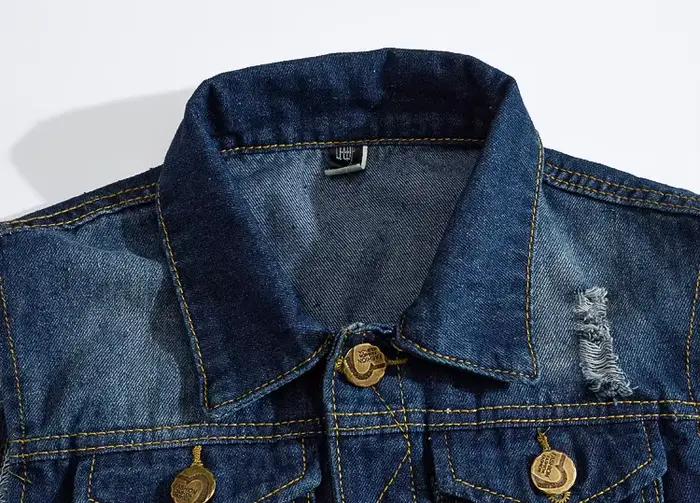 Gilet pêche homme en jean vintage - Veste sans manches délavée - Style cowboy pour pêcheurs