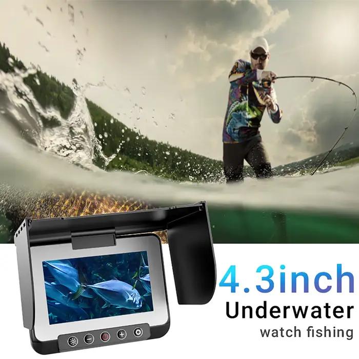 Caméra de pêche portable avec moniteur LCD 4.3" et vision nocturne infrarouge pour pêche sur glace