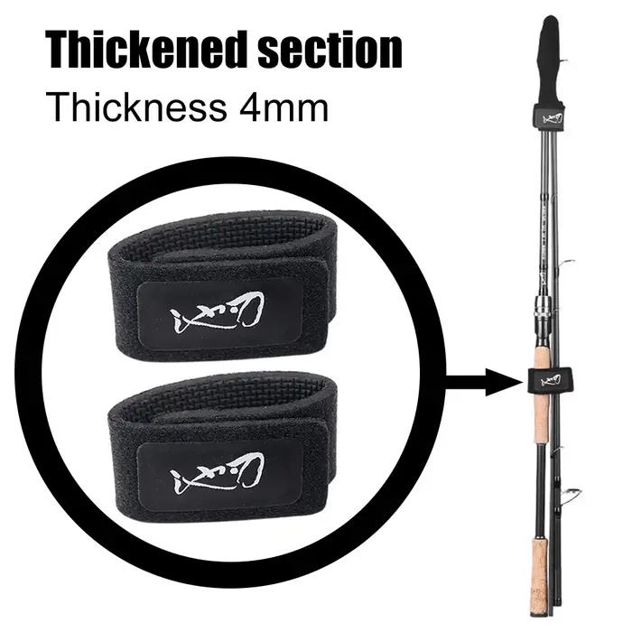 Ceinture porte-canne de pêche élastique avec 3 sangles réglables et protège-embout pour leurres