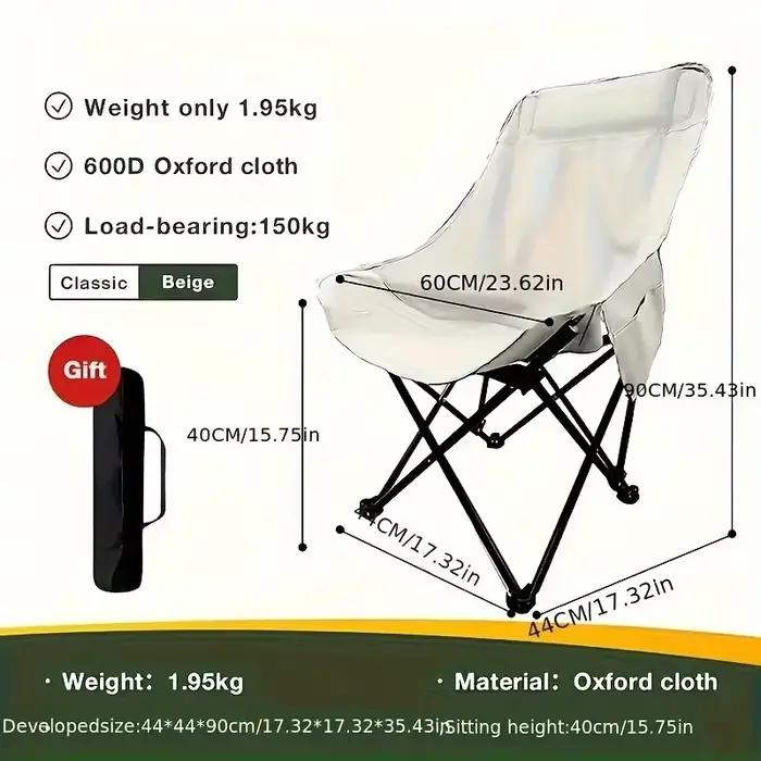 Chaise lune adulte pliante haut dossier portable style blanc camping pêche extérieur légère durable