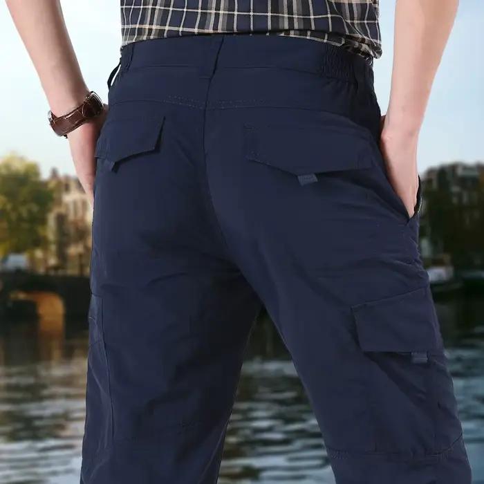 Pantalon cargo tactique hiver homme 2024 - Velours polaire - Chaud respirant pêche multi-poches