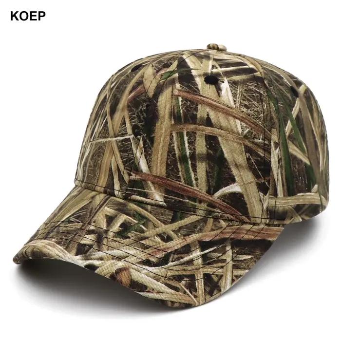 Casquette pêche camouflage roseaux jungle KOEP - Chapeau snapback coton pour pêche en eau douce