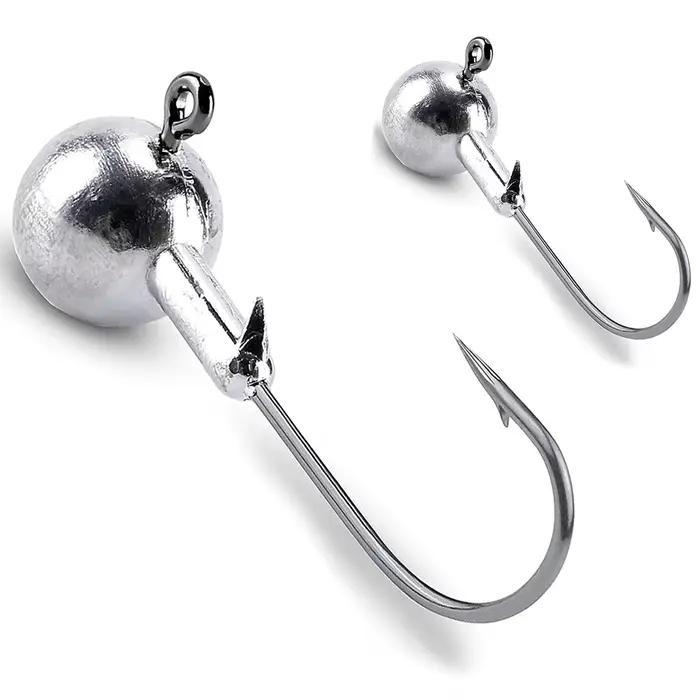 Têtes plombées Jig Head de 1g à 28g pour leurres souples, pêche du bar et carnassiers