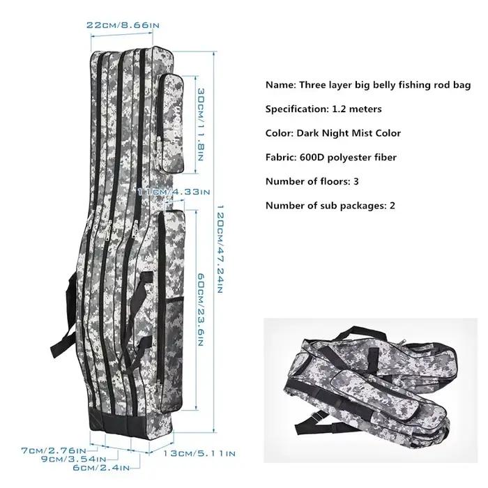 Sac mer grande capacité 1.2m 1.5m triple couche pliable bedaine pêche double épaule rangement