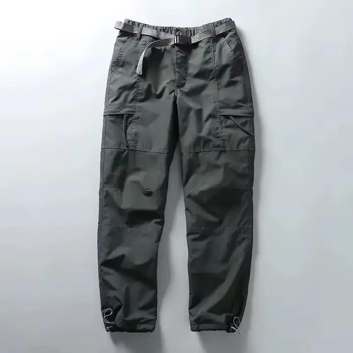 Pantalon cargo pêche hiver épais imperméable polaire multi-poches ample droit homme femme