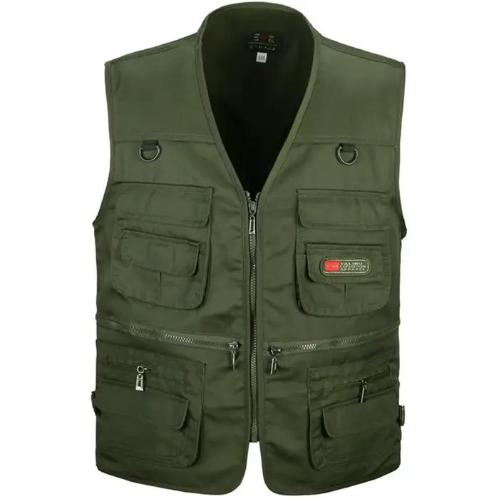 Veste tactique pêche multi-poches homme été pour randonnée et photographie extérieure