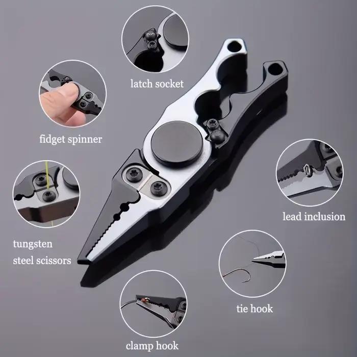 Pince pêche aluminium avec gyro et lame tungstène - Outil multifonction durable