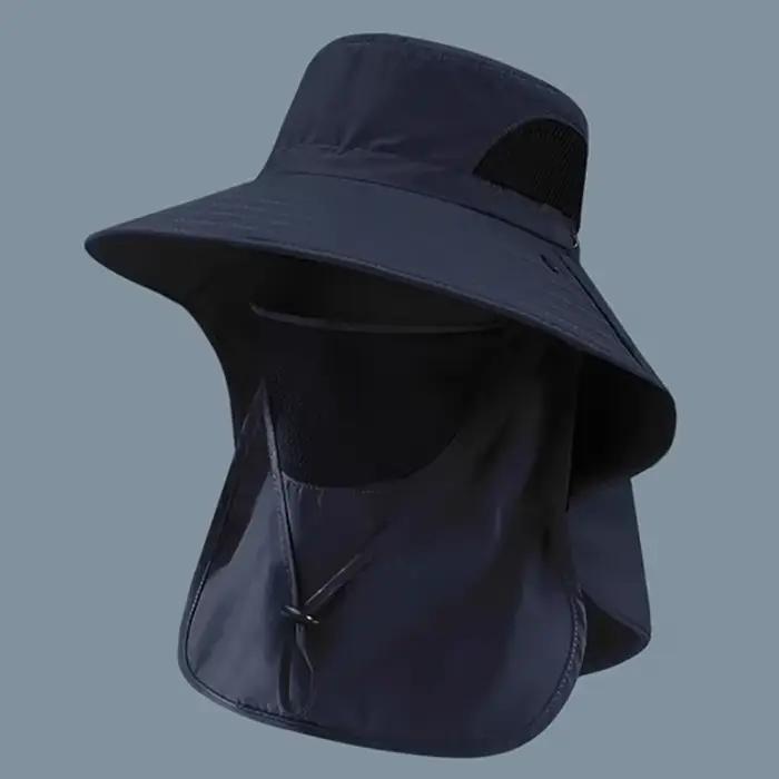 Chapeau de pêche été avec protection UV et rabat cou-nuque - Idéal pêche, randonnée, camping mixte